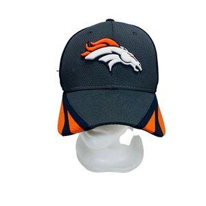 New Era Denver Broncos Hat Cap Size M/L Orange Blue Flex Stretch Fitted 39Thirty